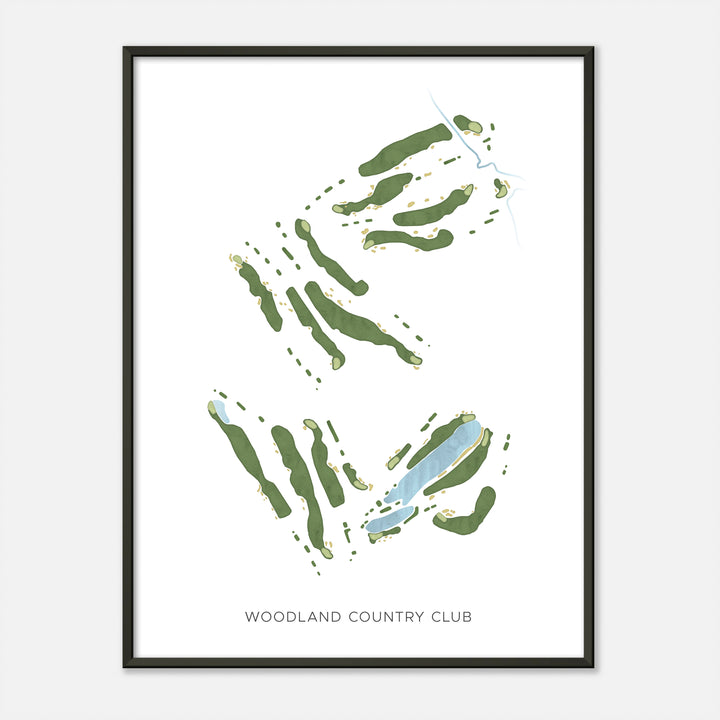 Print of Woodland Country Club Modern Map