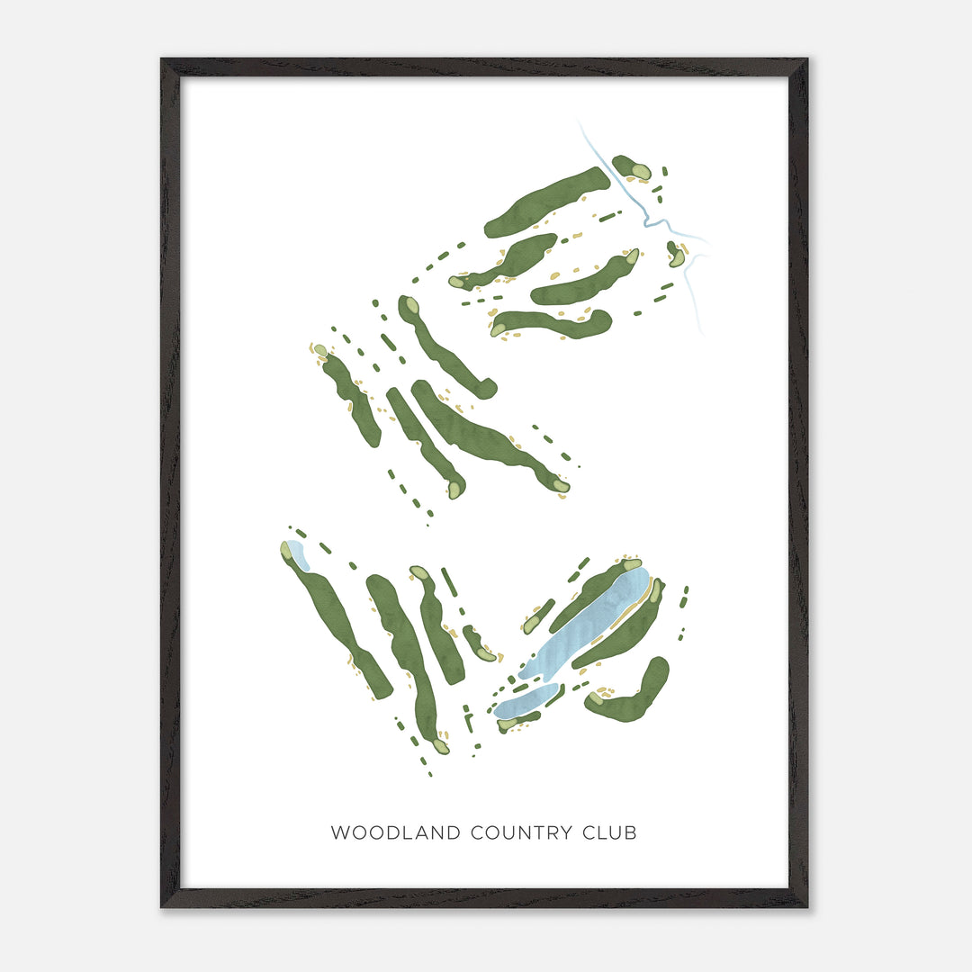 Print of Woodland Country Club Modern Map