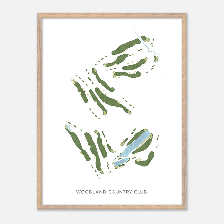Print of Woodland Country Club Modern Map