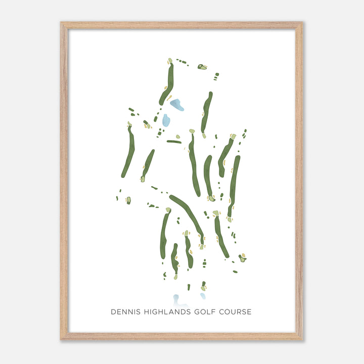 Print of Dennis Highlands Golf Course Modern Map