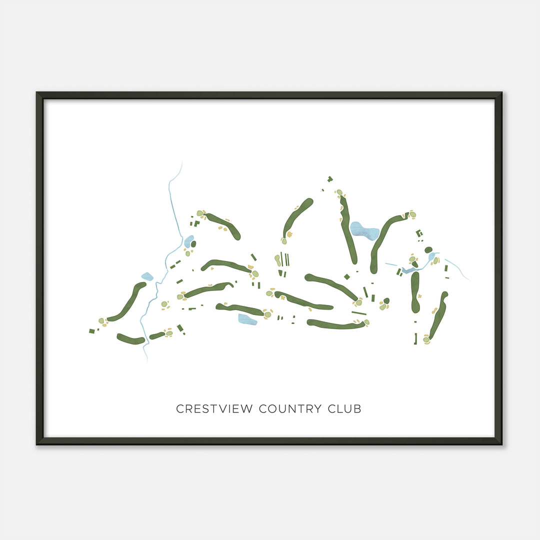 Print of Crestview Country Club Modern Map