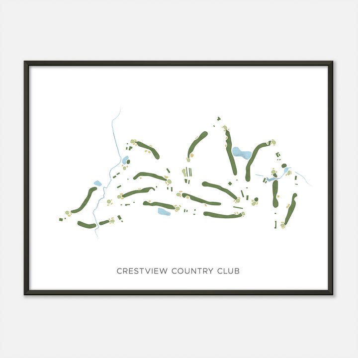 Print of Crestview Country Club Modern Map