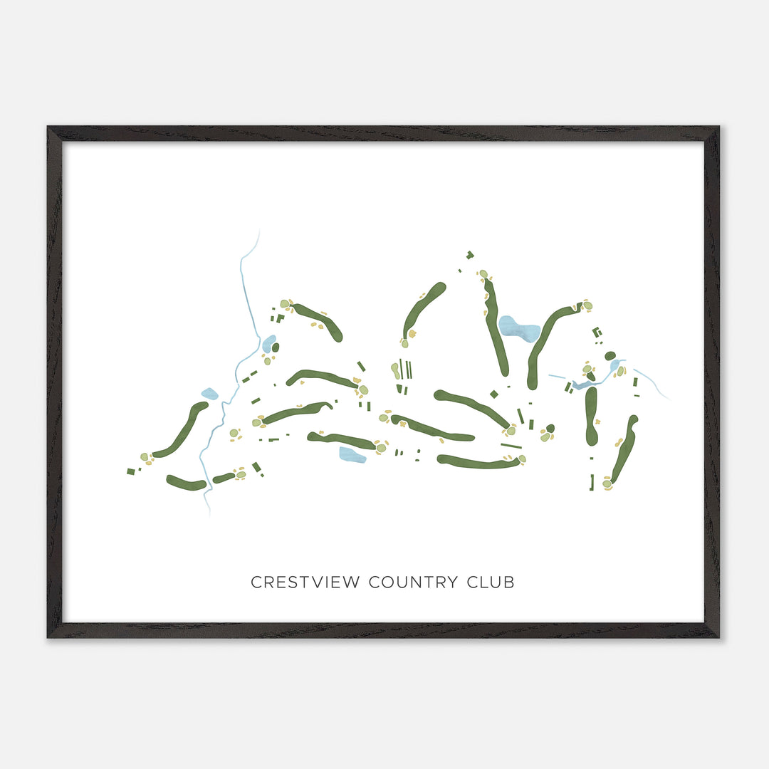 Print of Crestview Country Club Modern Map