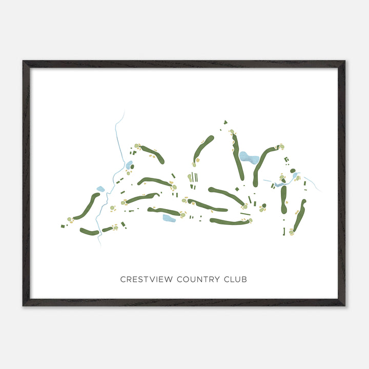 Print of Crestview Country Club Modern Map