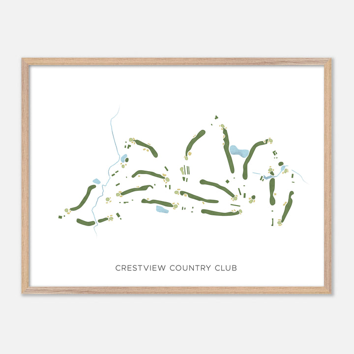 Print of Crestview Country Club Modern Map