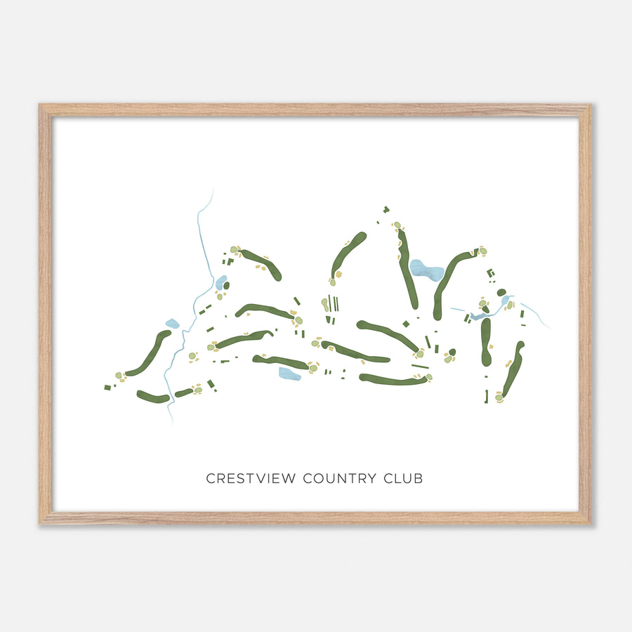 Print of Crestview Country Club Modern Map