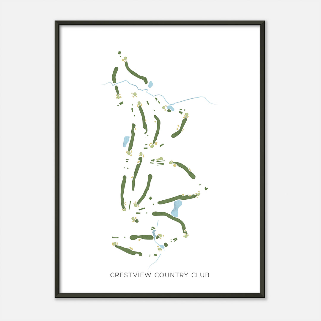 Print of Crestview Country Club Modern Map