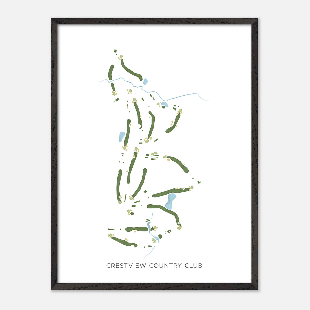 Print of Crestview Country Club Modern Map
