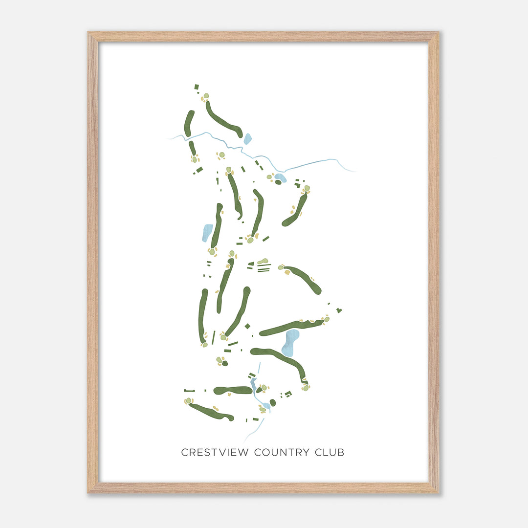 Print of Crestview Country Club Modern Map