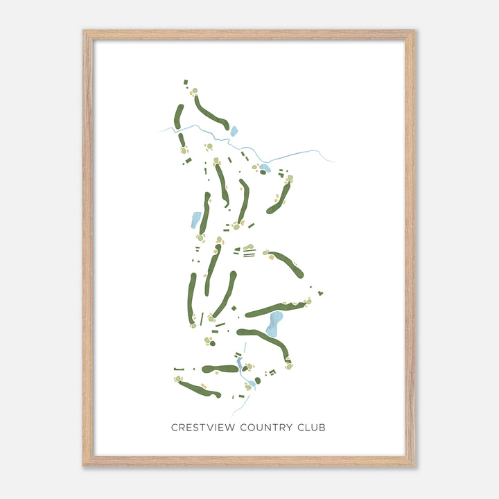 Print of Crestview Country Club Modern Map