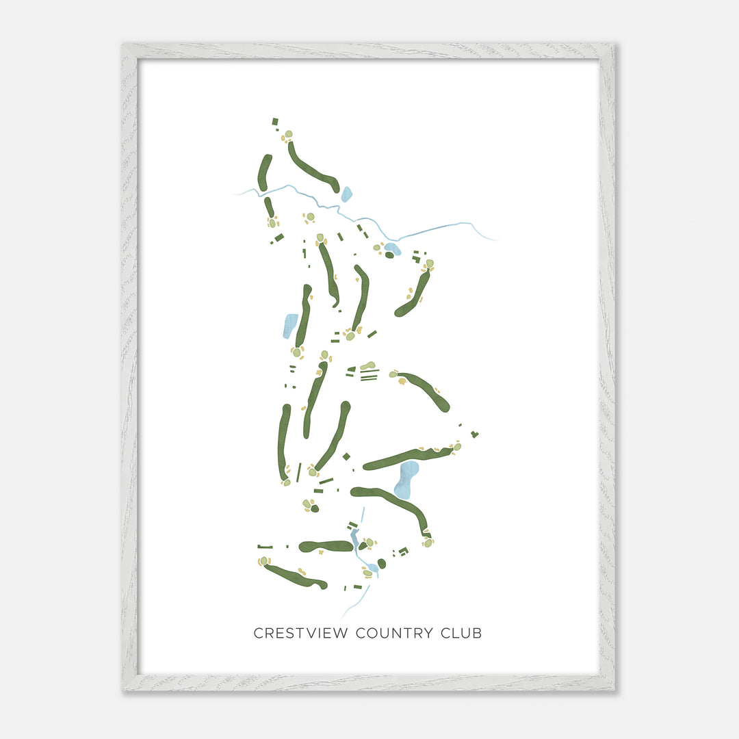Print of Crestview Country Club Modern Map