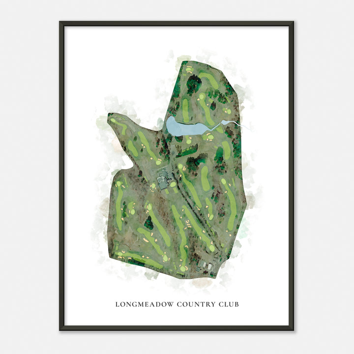 Print of Longmeadow Country Club Classic Map