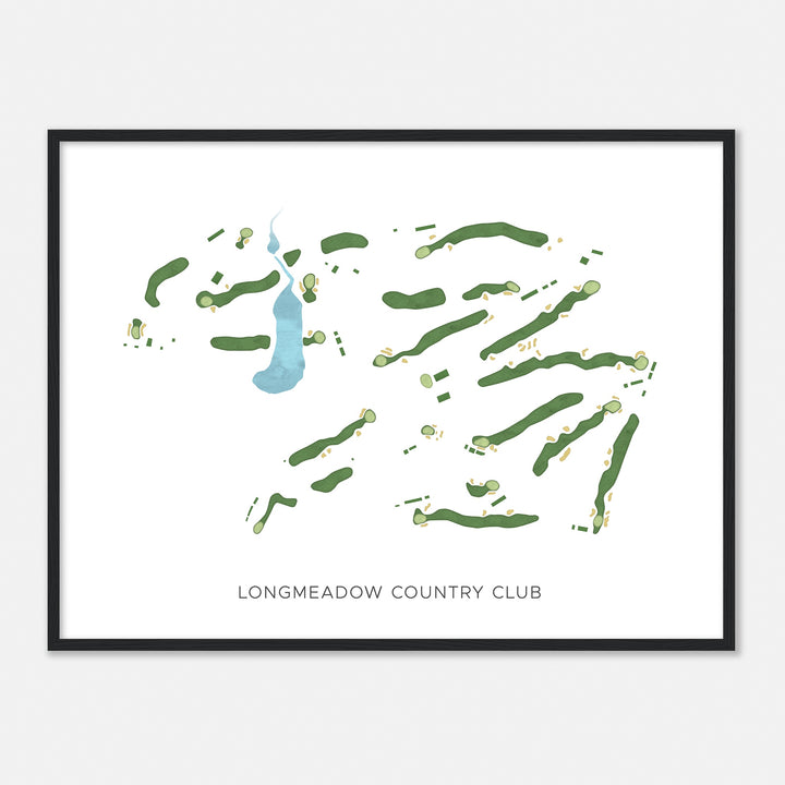 Print of Longmeadow Country Club Modern Map