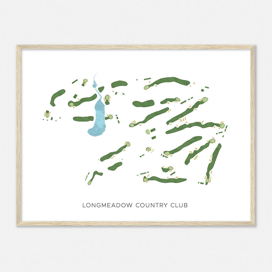 Print of Longmeadow Country Club Modern Map