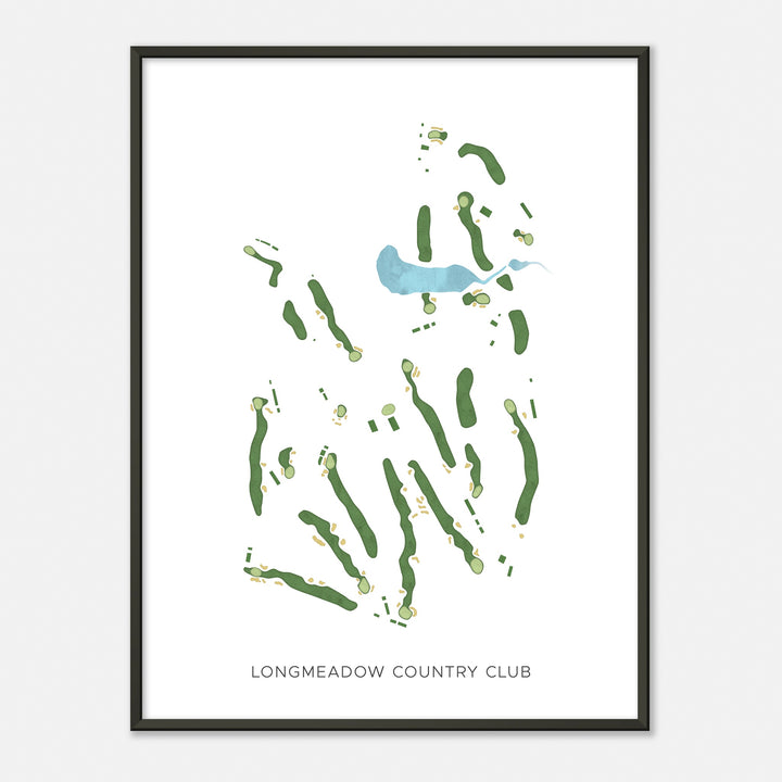 Print of Longmeadow Country Club Modern Map