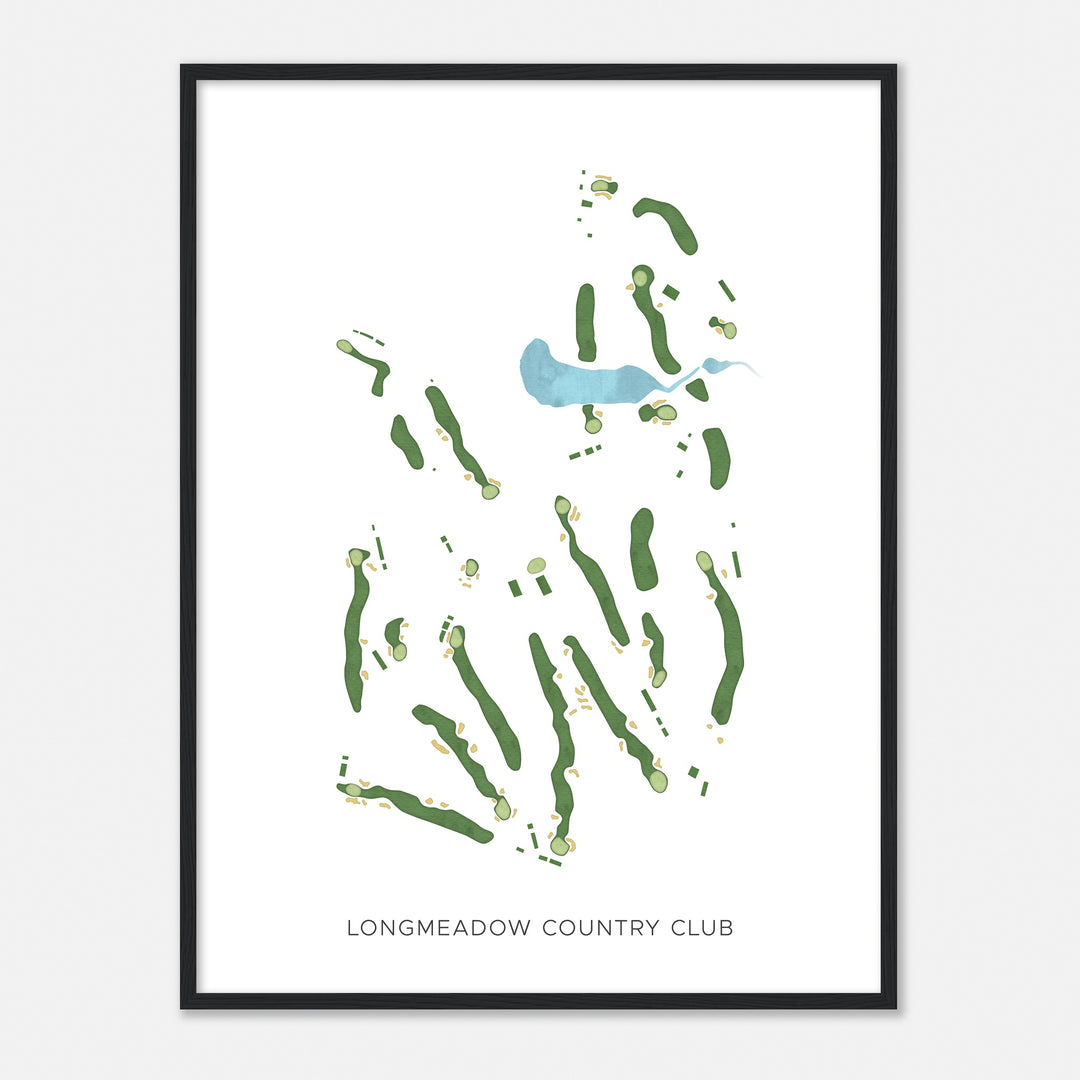 Print of Longmeadow Country Club Modern Map