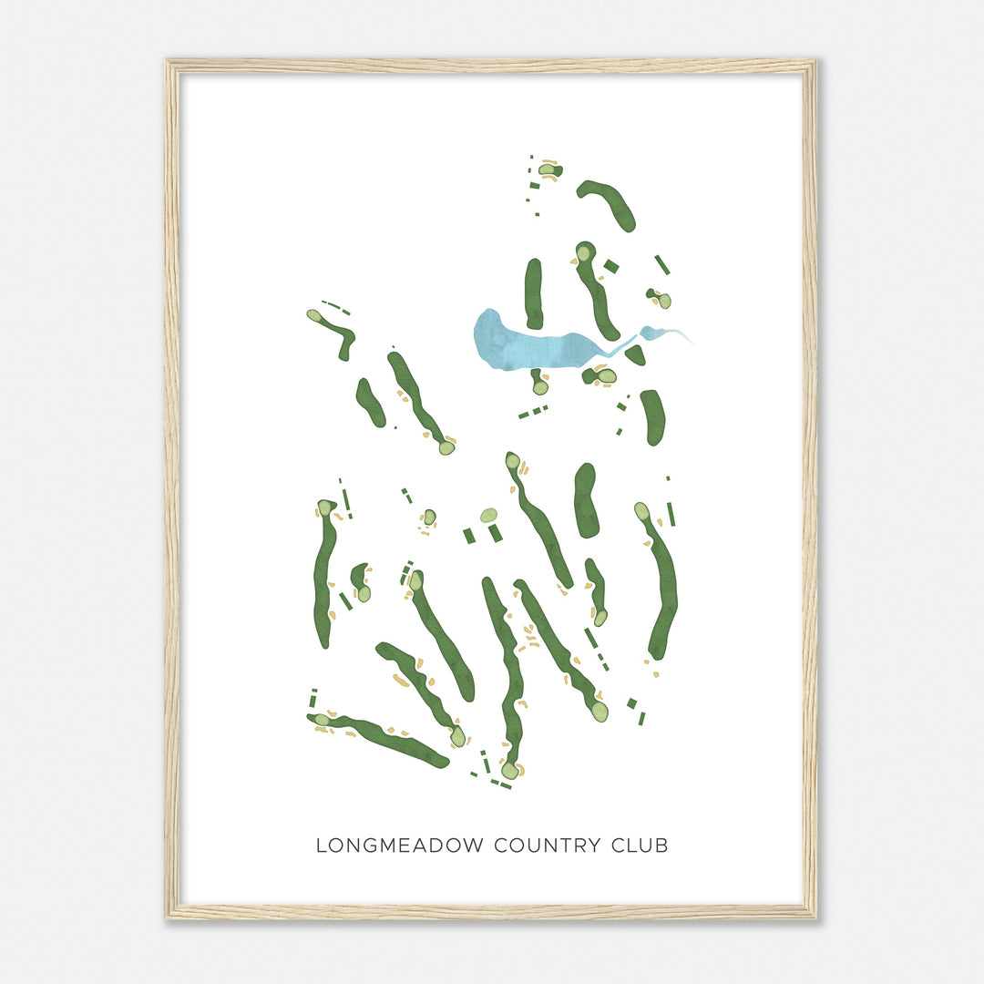 Print of Longmeadow Country Club Modern Map