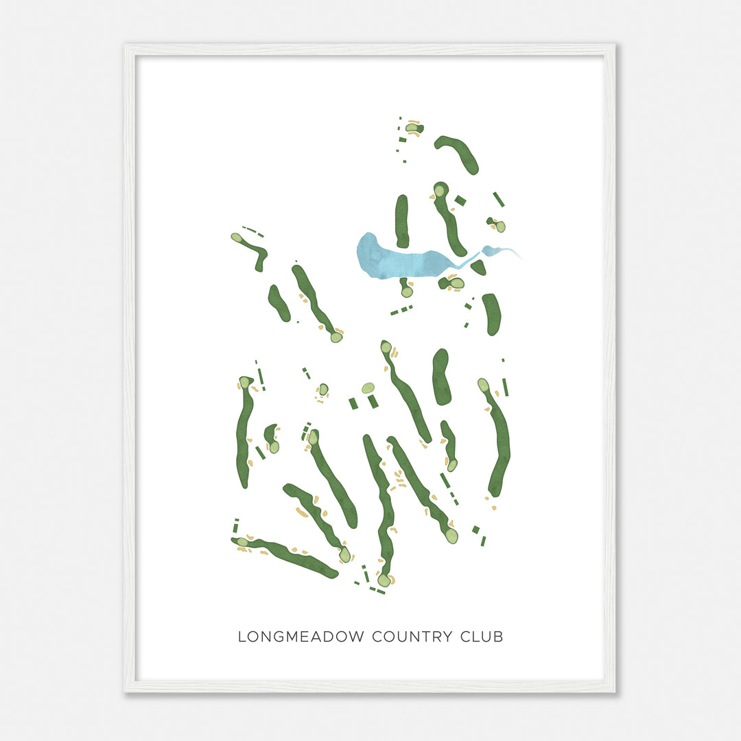 Print of Longmeadow Country Club Modern Map