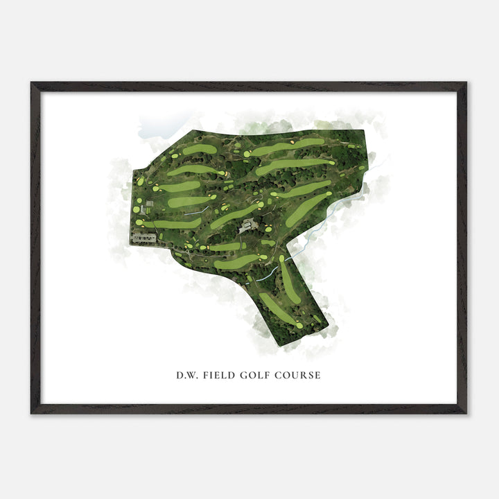 Print of D.W. Field Golf Course Classic Map