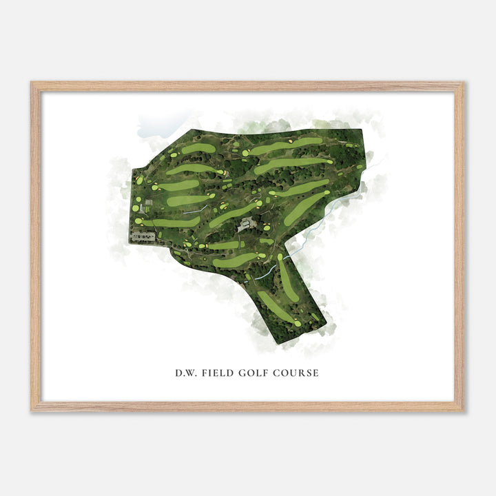 Print of D.W. Field Golf Course Classic Map