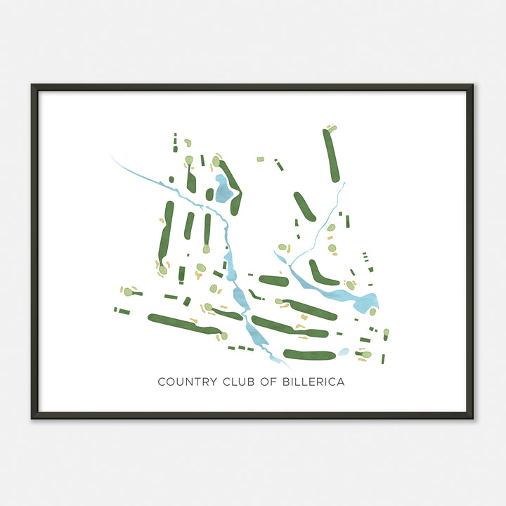 Print of Country Club Of Billerica Modern Map