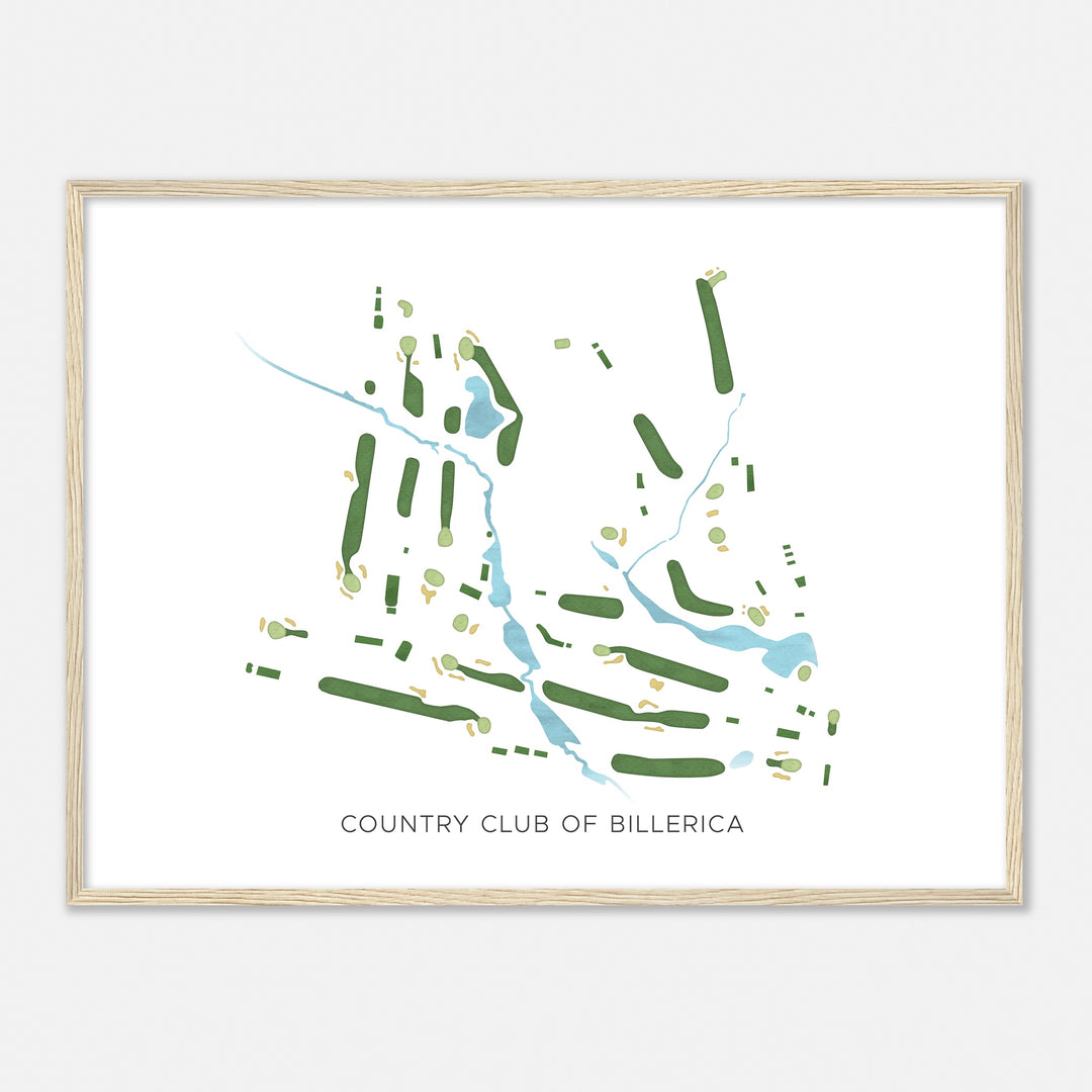Print of Country Club Of Billerica Modern Map