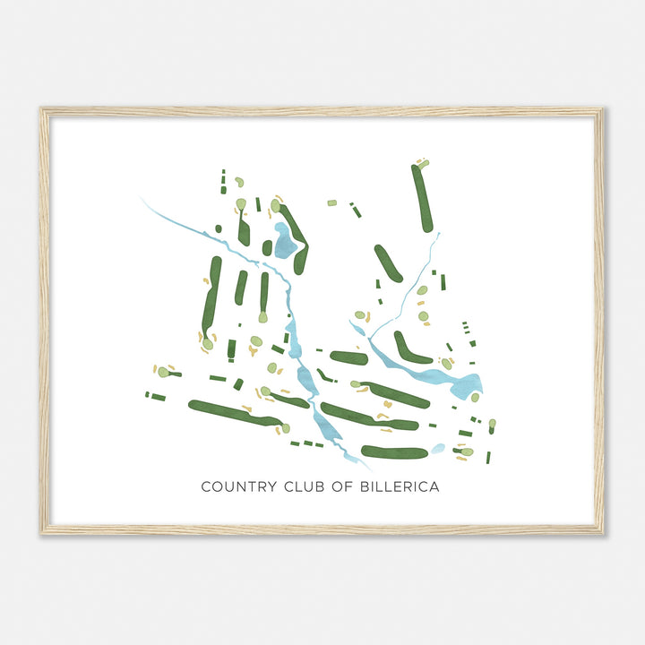 Print of Country Club Of Billerica Modern Map