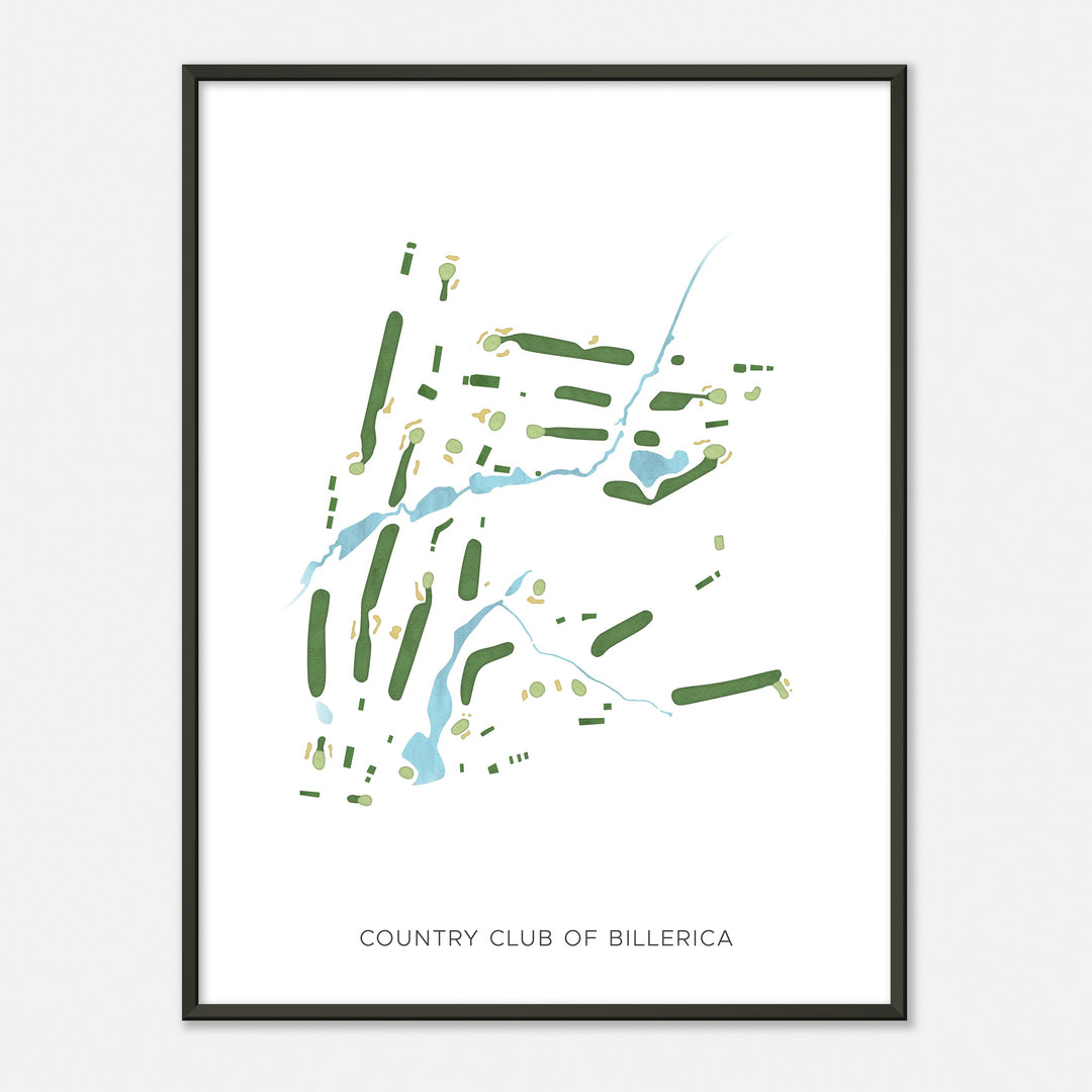 Print of Country Club Of Billerica Modern Map