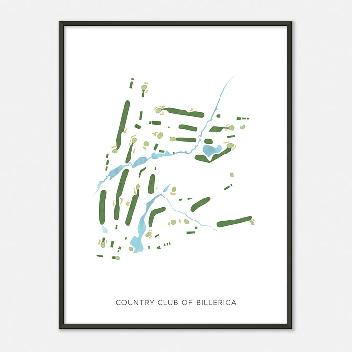Print of Country Club Of Billerica Modern Map