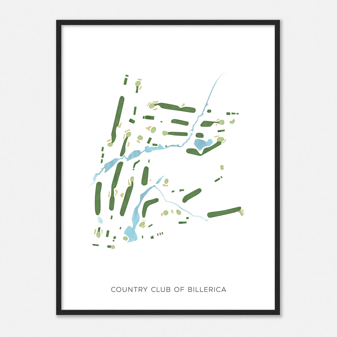 Print of Country Club Of Billerica Modern Map