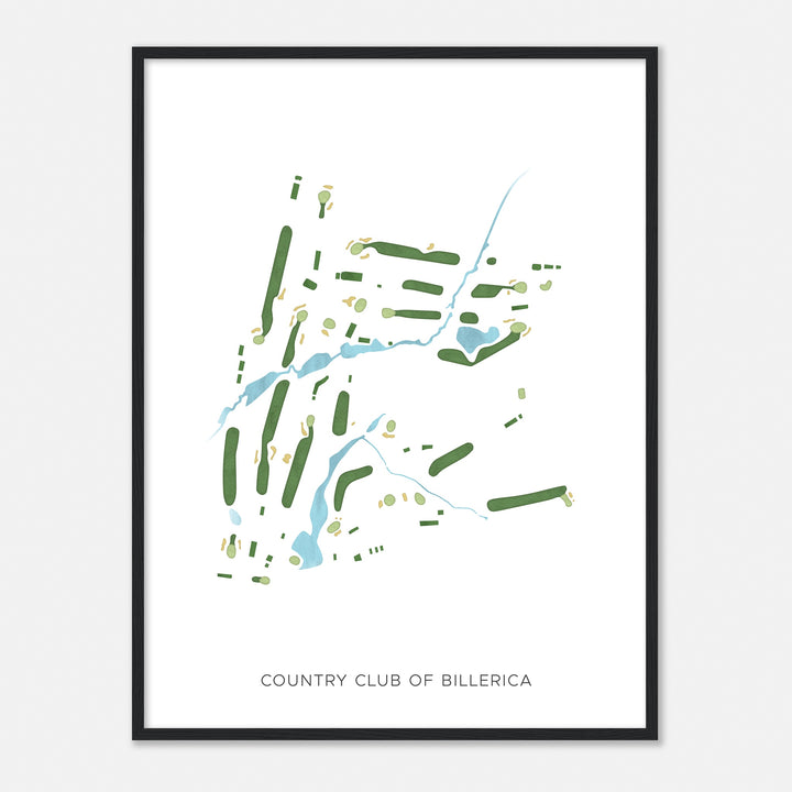 Print of Country Club Of Billerica Modern Map