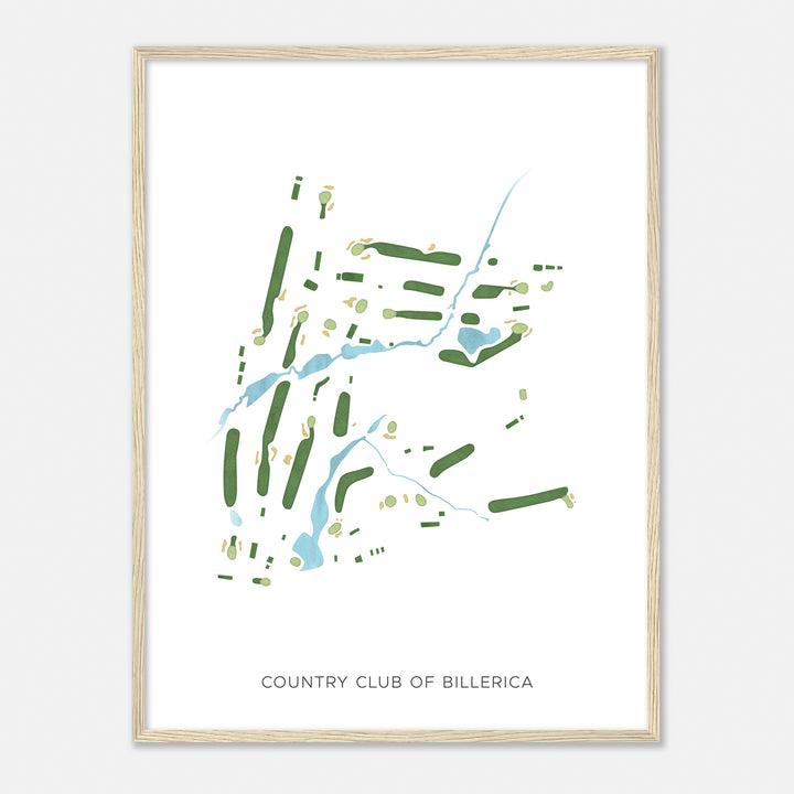 Print of Country Club Of Billerica Modern Map