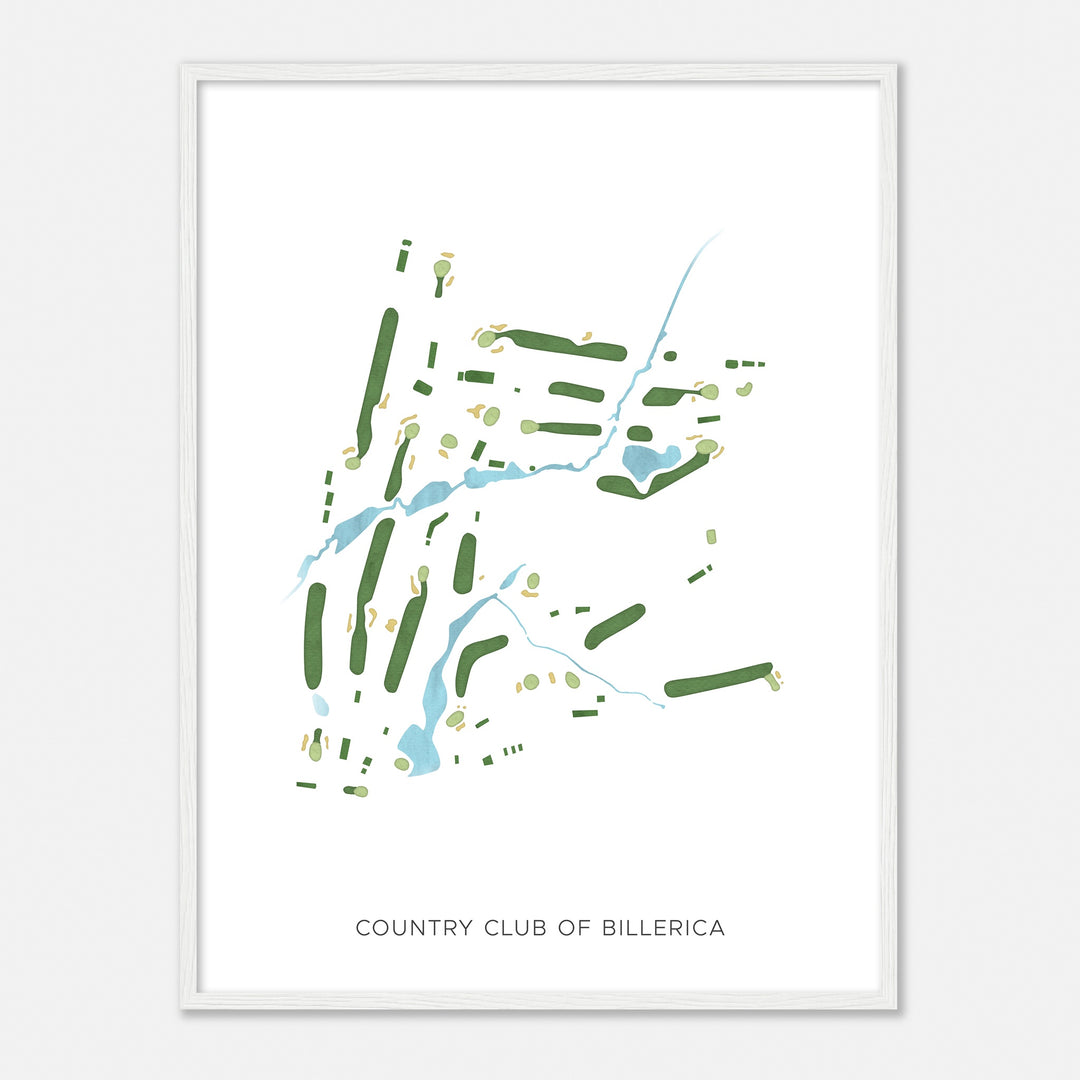 Print of Country Club Of Billerica Modern Map