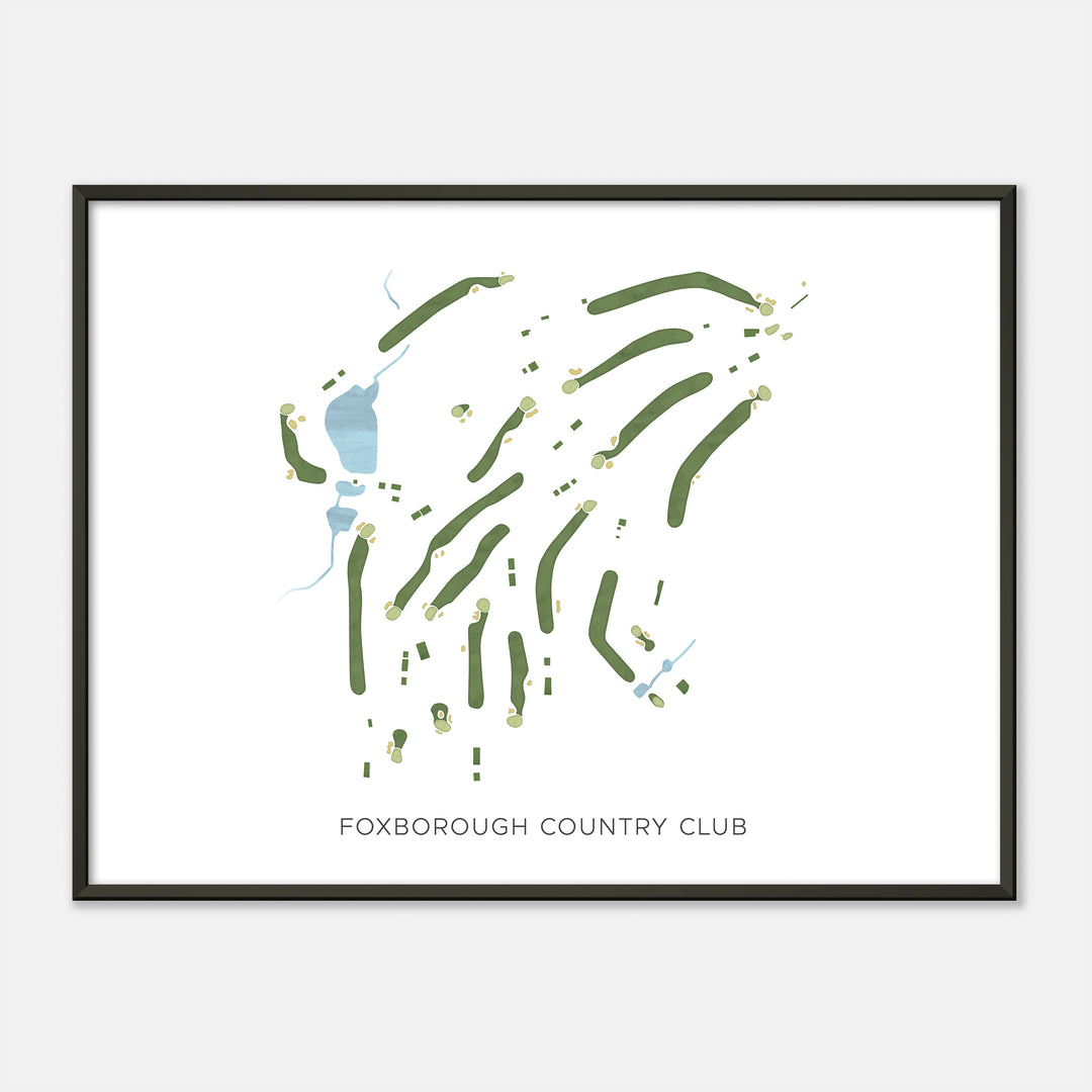 Print of Foxborough Country Club Modern Map