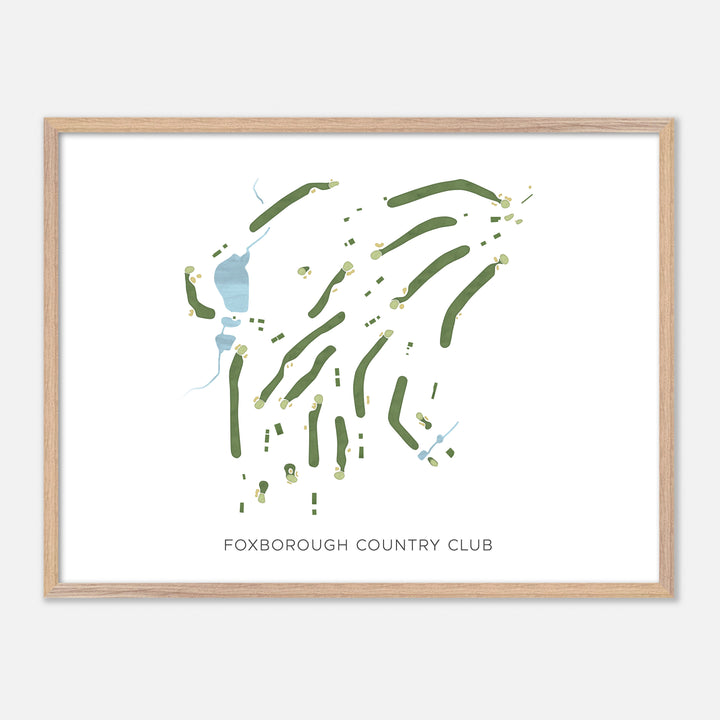 Print of Foxborough Country Club Modern Map