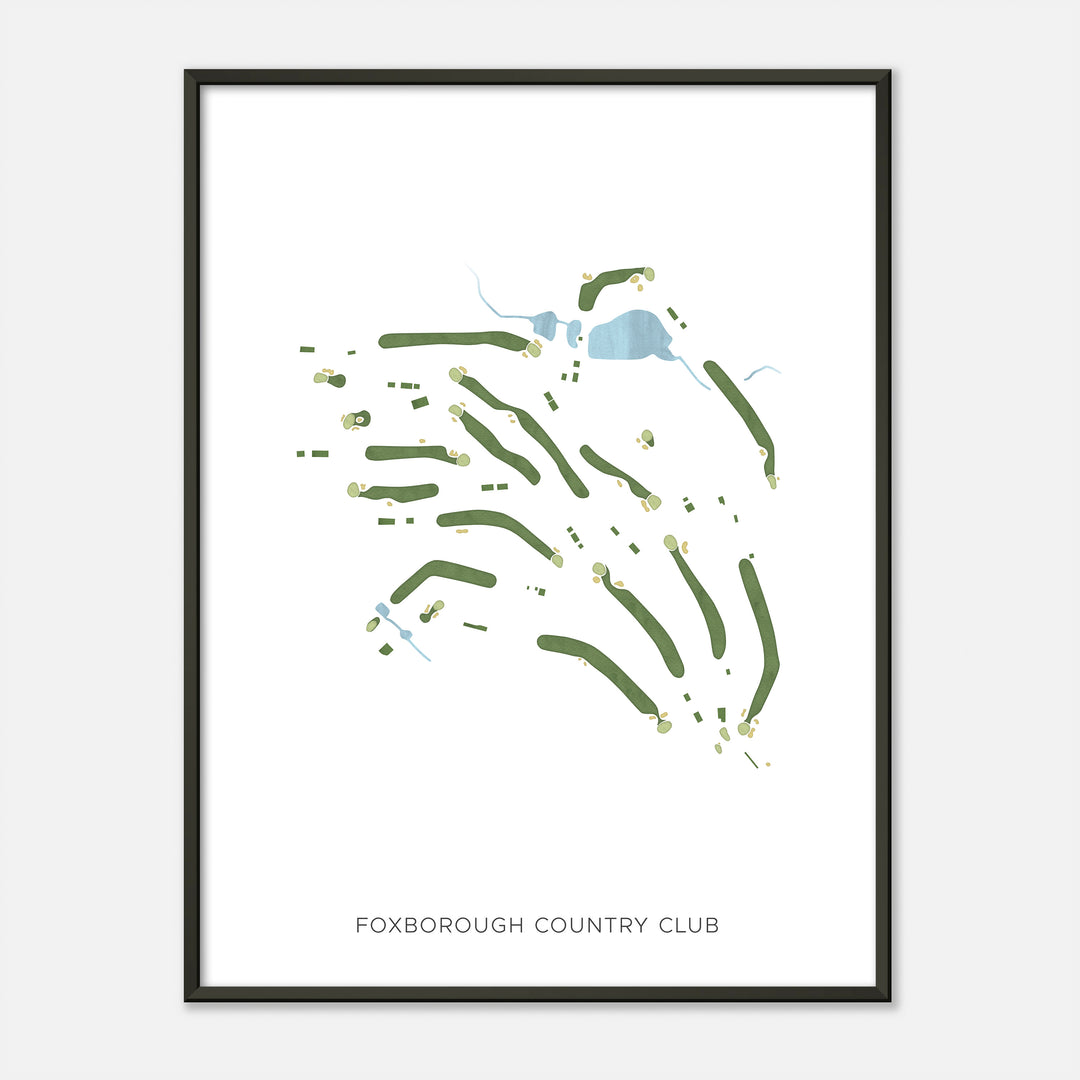 Print of Foxborough Country Club Modern Map