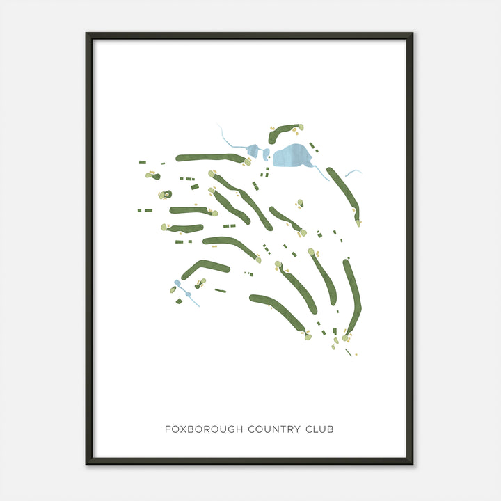 Print of Foxborough Country Club Modern Map