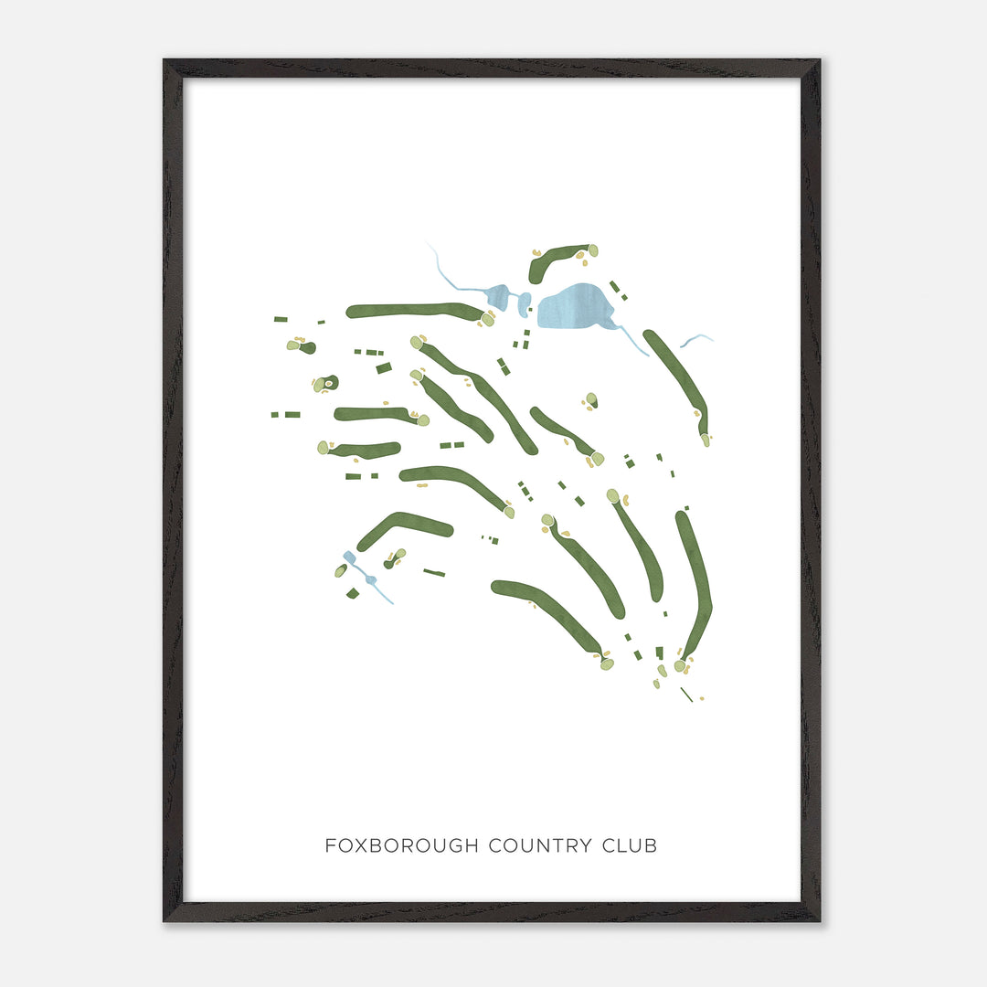 Print of Foxborough Country Club Modern Map
