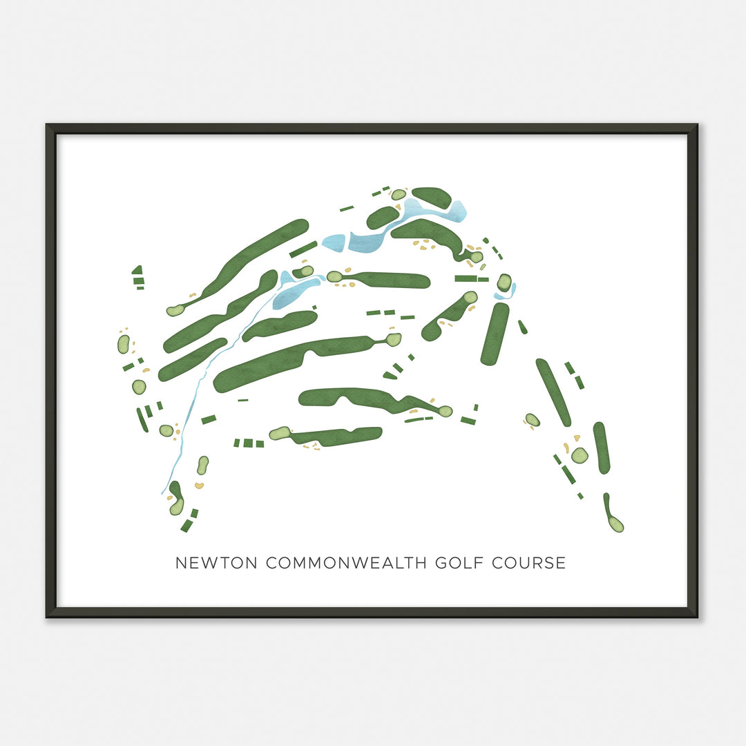 Print of Newton Commonwealth Golf Course Modern Map
