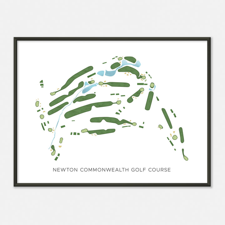 Print of Newton Commonwealth Golf Course Modern Map