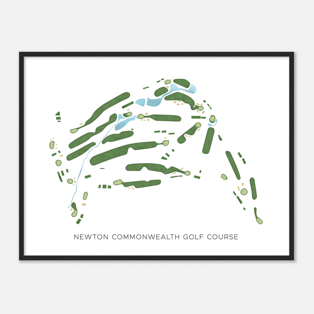 Print of Newton Commonwealth Golf Course Modern Map