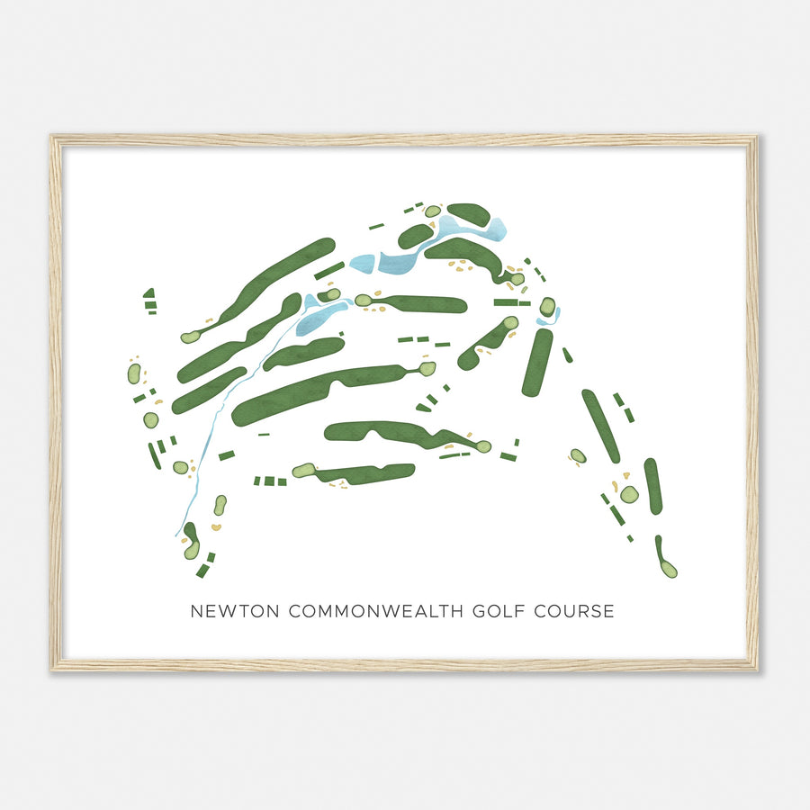Print of Newton Commonwealth Golf Course Modern Map