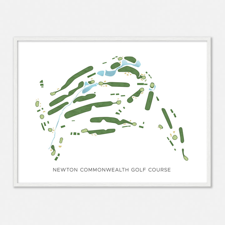 Print of Newton Commonwealth Golf Course Modern Map