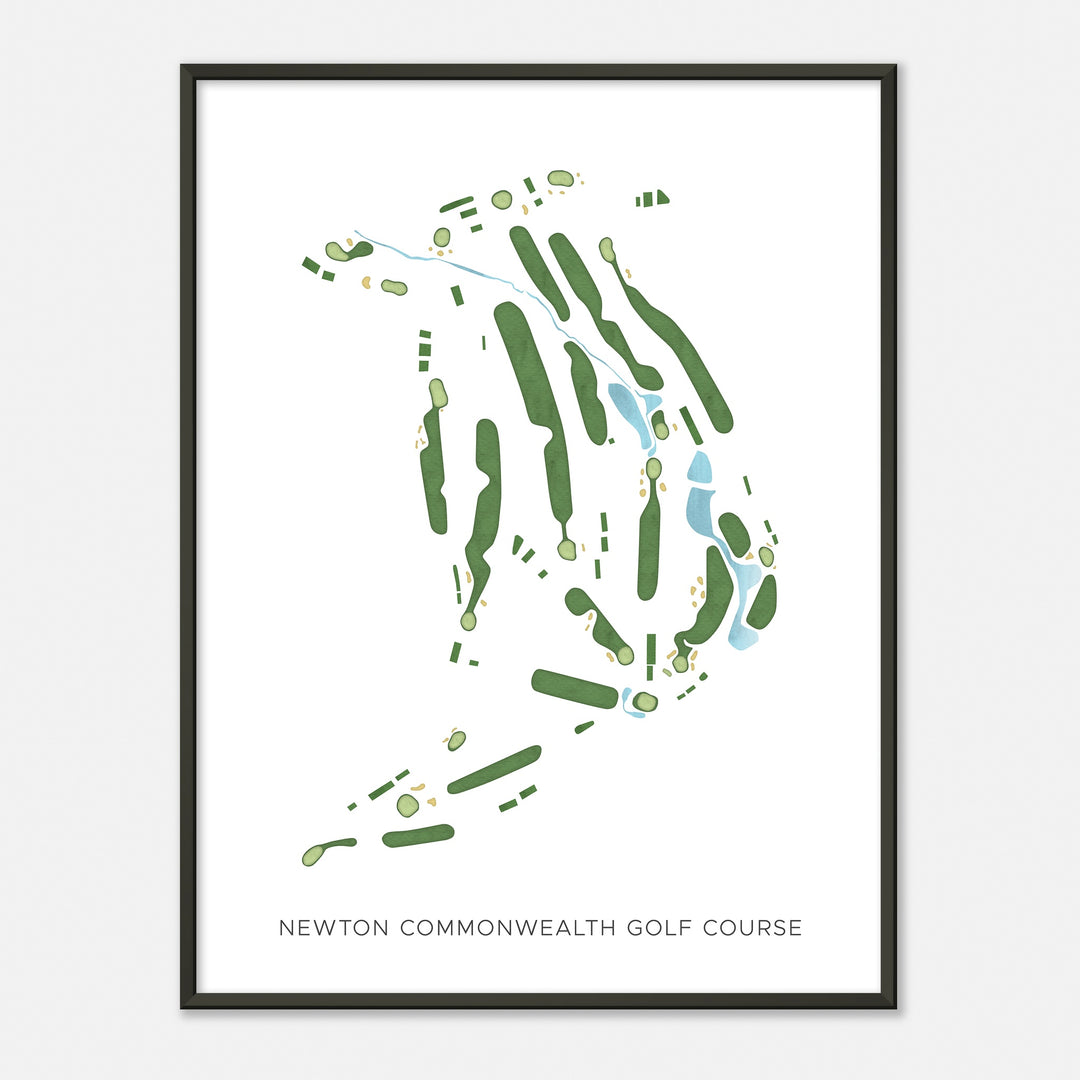 Print of Newton Commonwealth Golf Course Modern Map