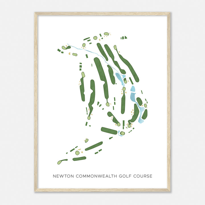 Print of Newton Commonwealth Golf Course Modern Map