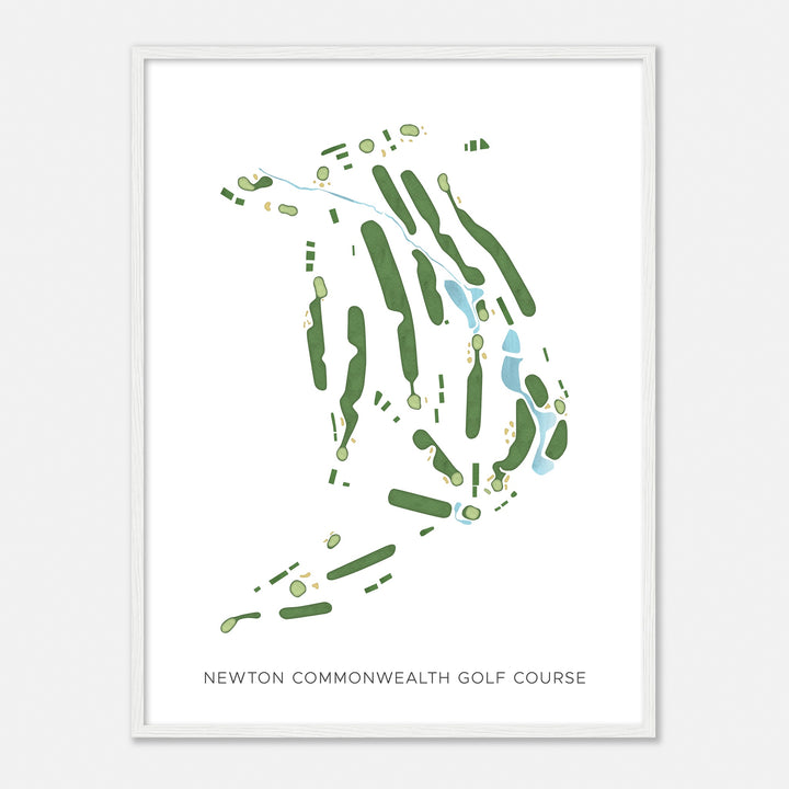 Print of Newton Commonwealth Golf Course Modern Map
