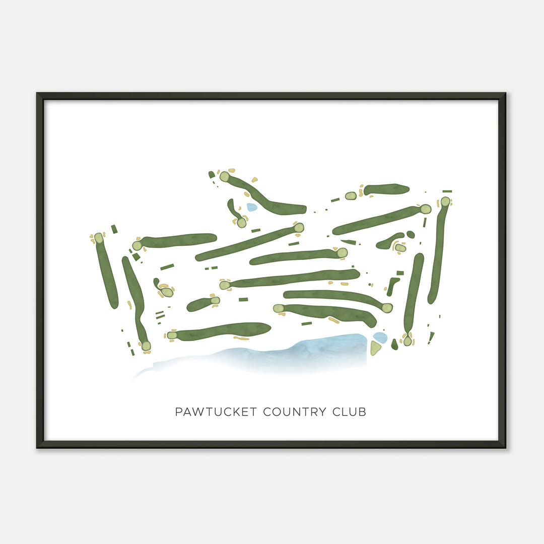 Print of Pawtucket Country Club Modern Map