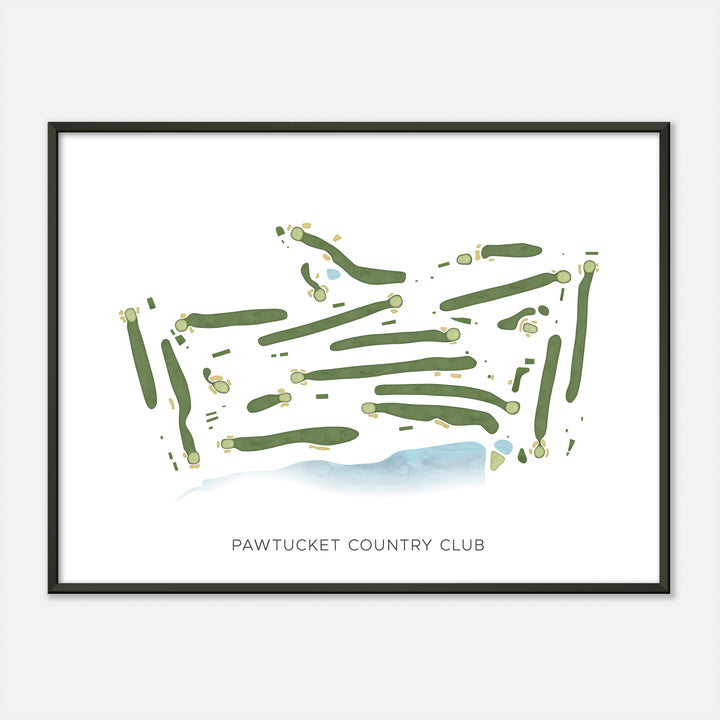 Print of Pawtucket Country Club Modern Map