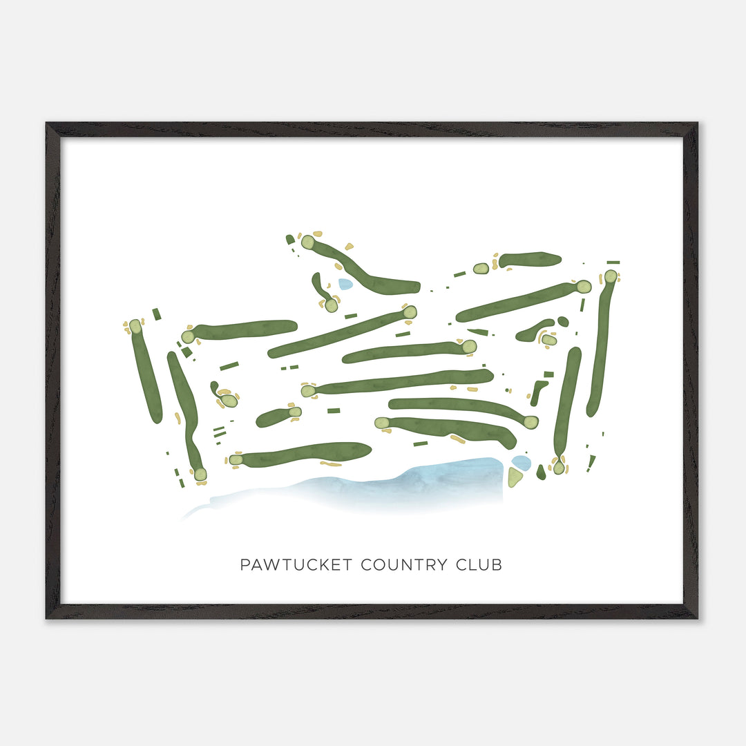 Print of Pawtucket Country Club Modern Map