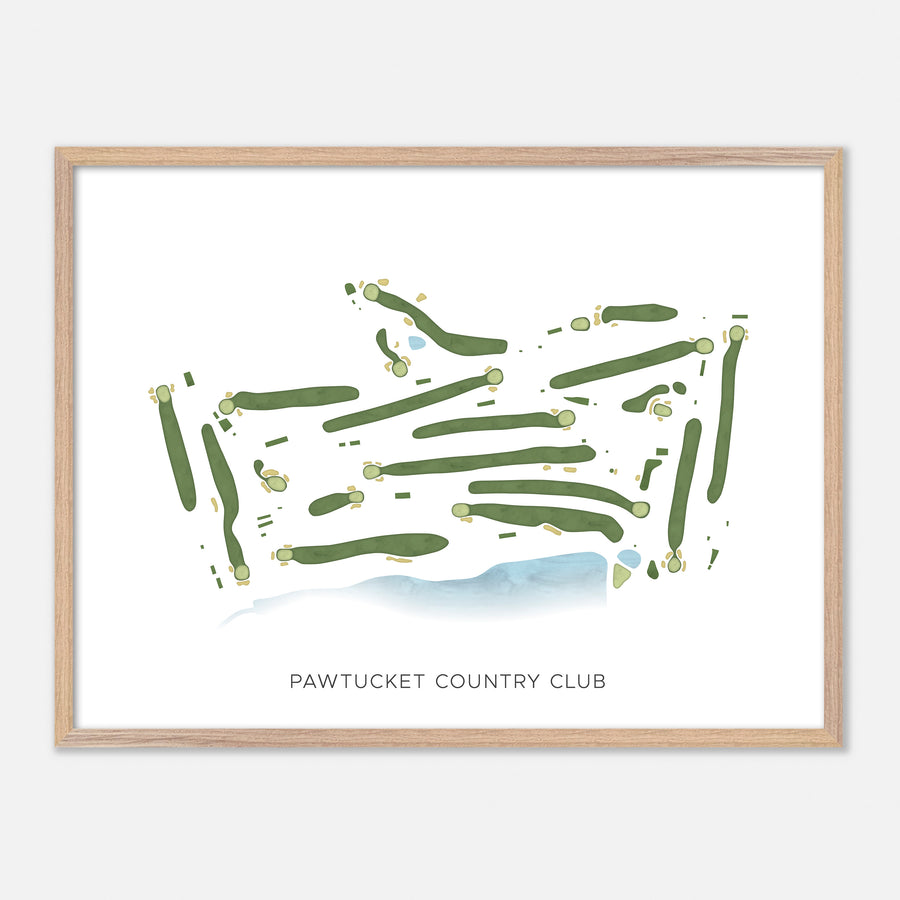 Print of Pawtucket Country Club Modern Map